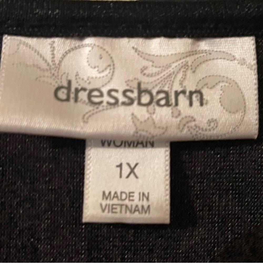 Dressbarn Plus Size Womens blue/black/sheer top size 1X pre-owned - Picture 4 of 13